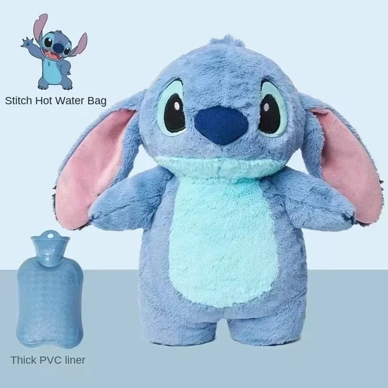 Aoger Disney Stitch Anime Winter Extra Large Plush Hot Water Bottle Women'S Home Water Filling Hand Warmer Holiday Gift Girl