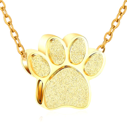 Stainless Steel Pet Paw Print Urn Ashes Cremation Keepsake Necklace for Pet Ashes Memorial Jewelry Gifts for Man Women