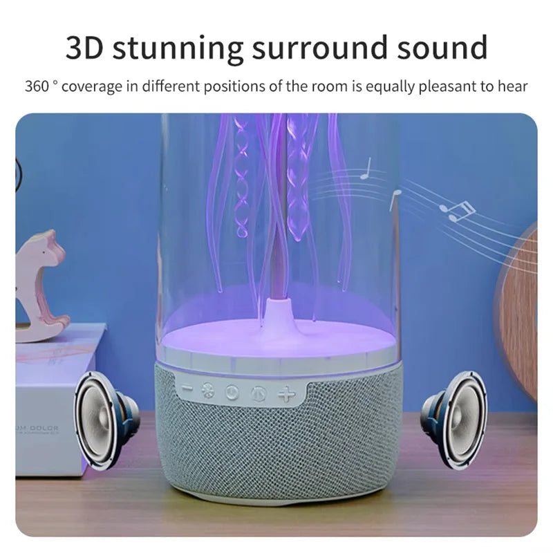 K19 Creative Portable Colorful Jellyfish Lamp Bluetooth Speaker Hifi Stereo 3D Surround Subwoofer Home Theater Sound System