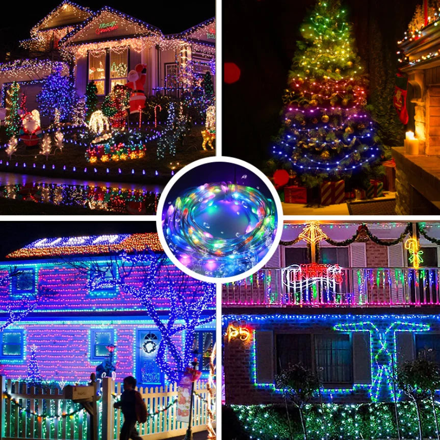 5M/10M/20M RGBIC LED Smart Fairy Lights Bluetooth APP Control String Light DIY for Christmas Party Wedding Home Decoration