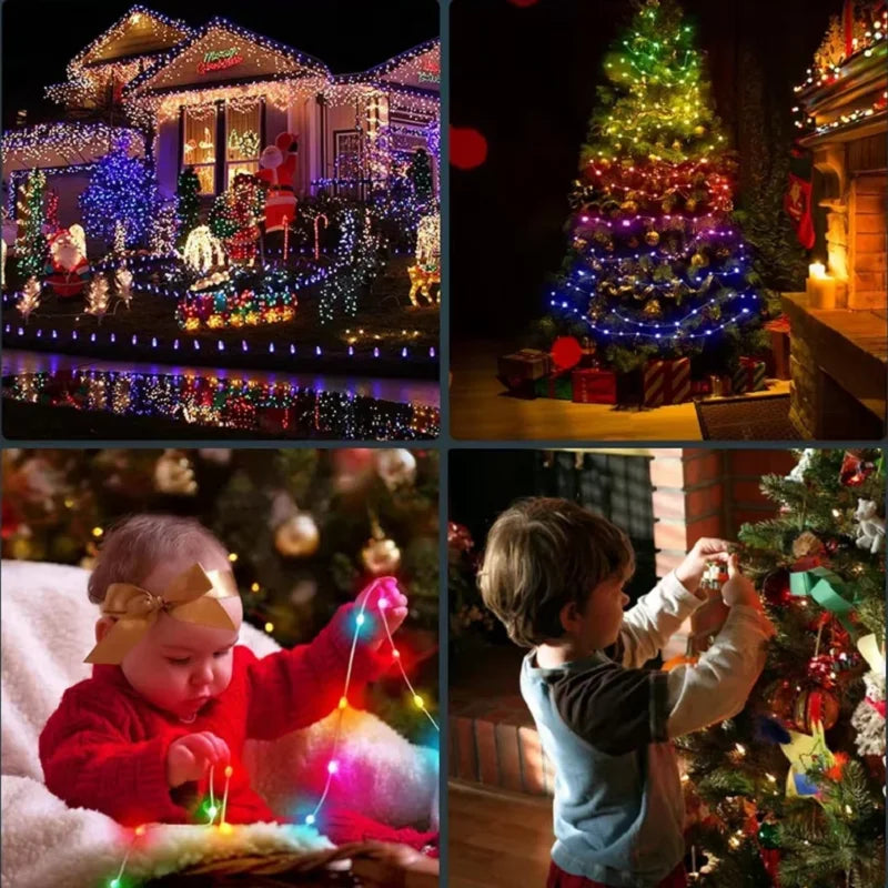 5M/10M/20M RGBIC LED Smart Fairy Lights Bluetooth APP Control String Light DIY for Christmas Party Wedding Home Decoration