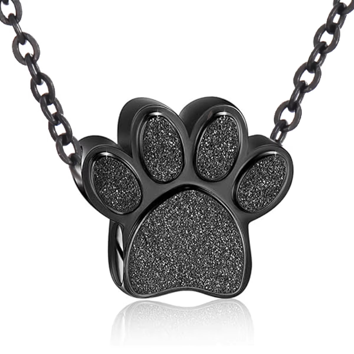 Stainless Steel Pet Paw Print Urn Ashes Cremation Keepsake Necklace for Pet Ashes Memorial Jewelry Gifts for Man Women