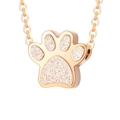 Stainless Steel Pet Paw Print Urn Ashes Cremation Keepsake Necklace for Pet Ashes Memorial Jewelry Gifts for Man Women