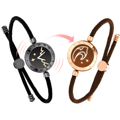 TOTWOO Long Distance Touch Bracelets for Couples ,Light Up&Vibration Relationship Gifts for Lovers Smart Jewelry Love Bracelets