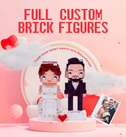 *Brickheadz Photo Custom Design* MOC Self-Portrayal Set Brick Figure Order,Anime Figure Movie Character Pet Model Create Design