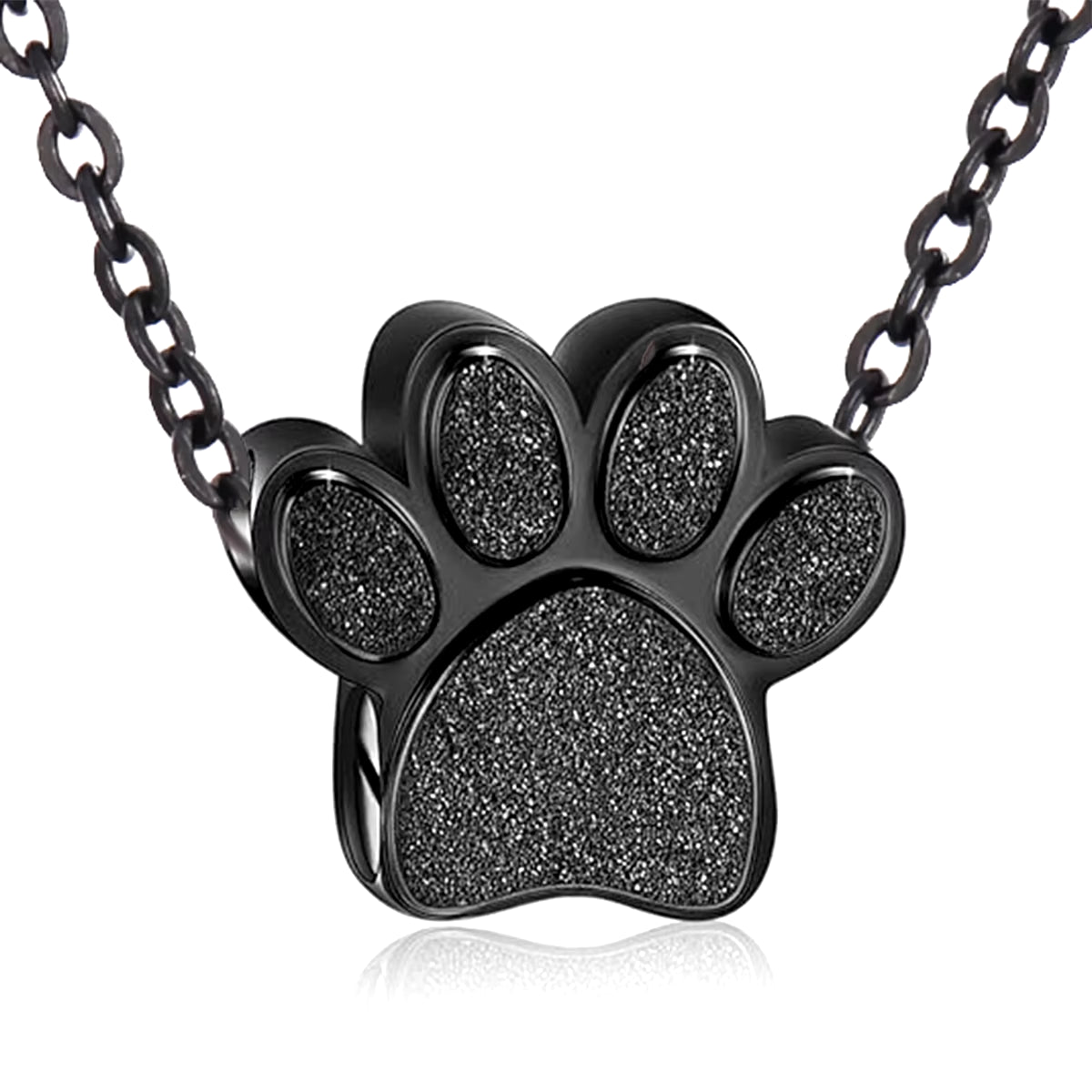 Stainless Steel Pet Paw Print Urn Ashes Cremation Keepsake Necklace for Pet Ashes Memorial Jewelry Gifts for Man Women